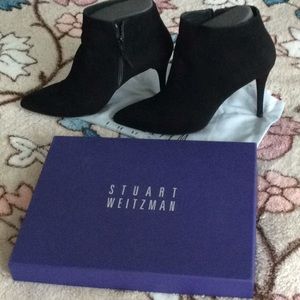 Stuart Weitzman gorgeous black suede booties